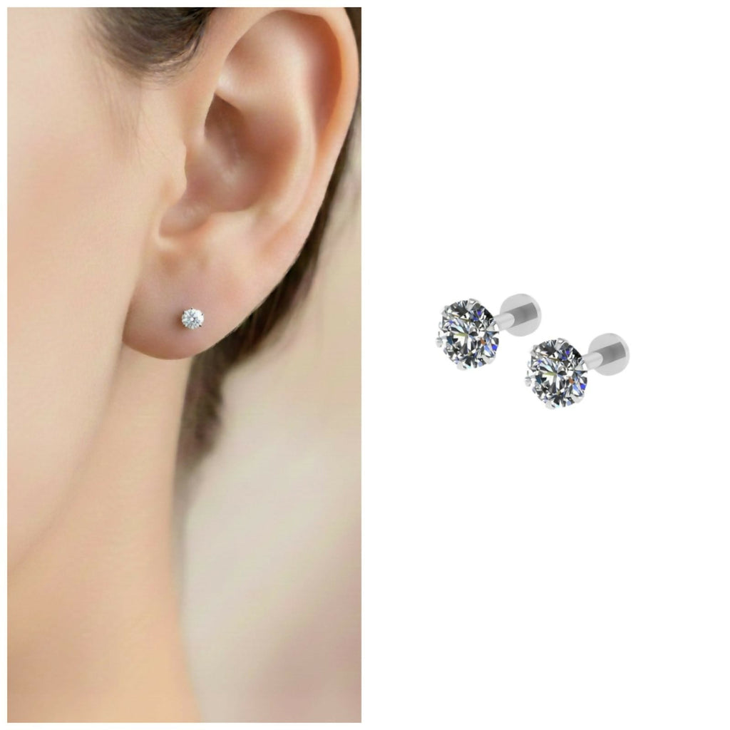 Silver Plated Flat Back Stud Earrings – Comfortable Everyday Wear