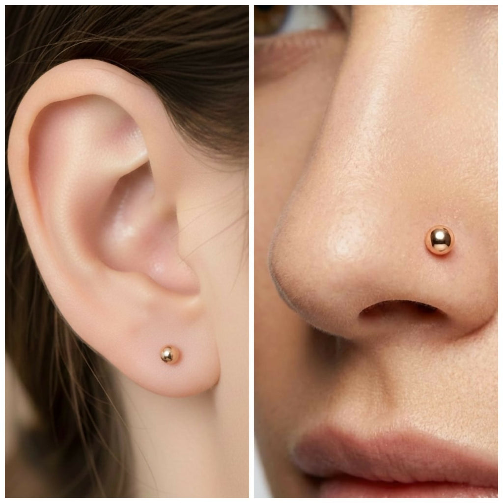Rose Gold Flat Back Stud Earrings – Comfortable Everyday Wear