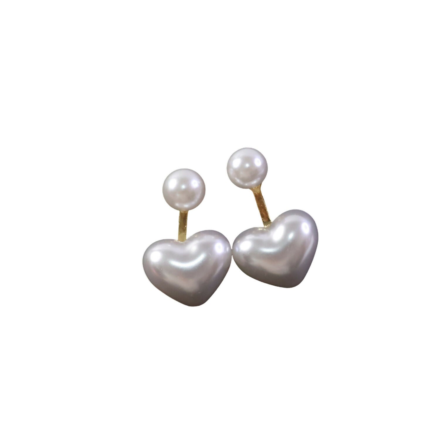 Pearl Heart Drop Earrings – Gold Plated Elegant Fashion Jewelry