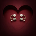 Pearl Crystal Stud Earrings – Elegant Korean Style Jewellery for Women