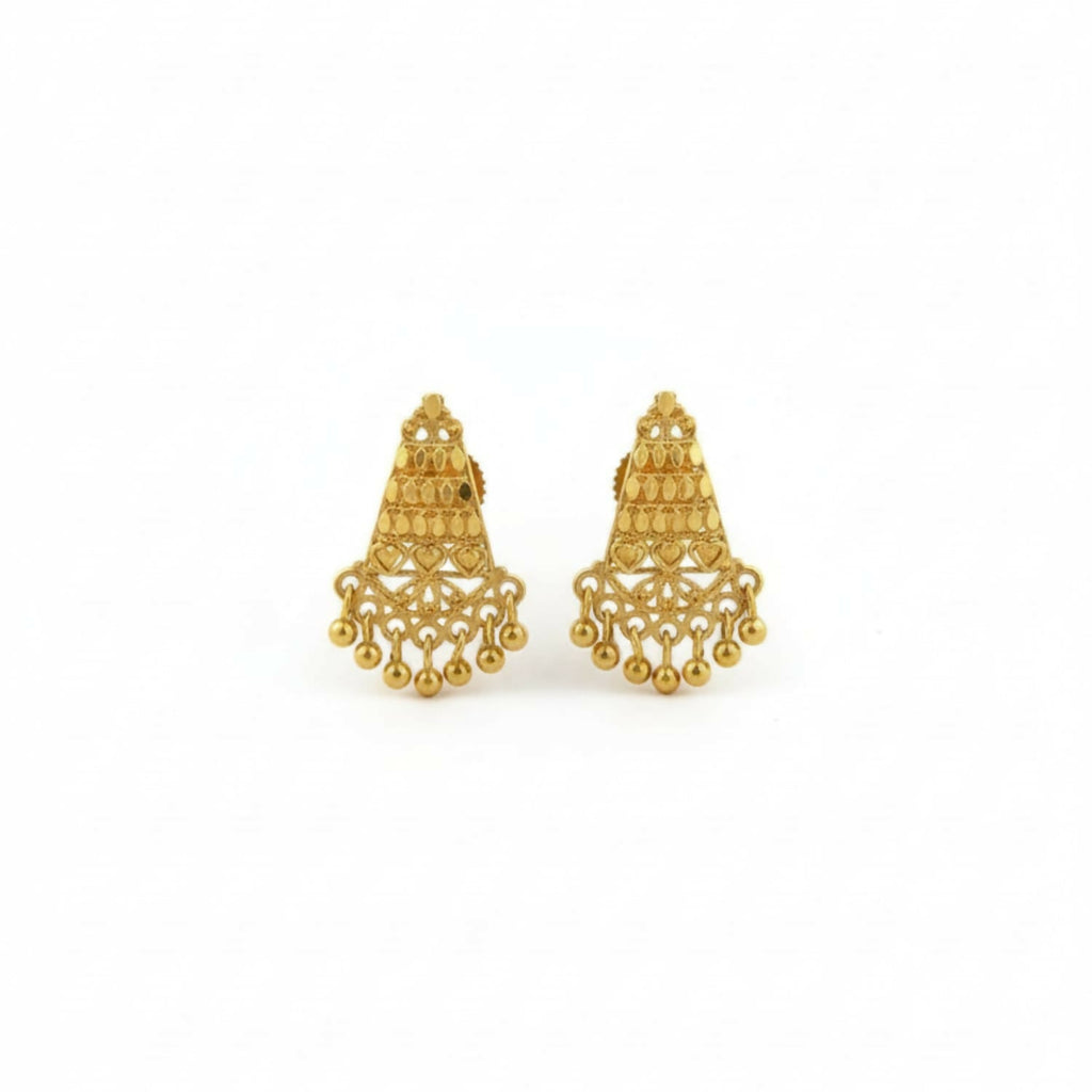 Gold Tone Jhumka Earrings – Traditional Designer Jewellery