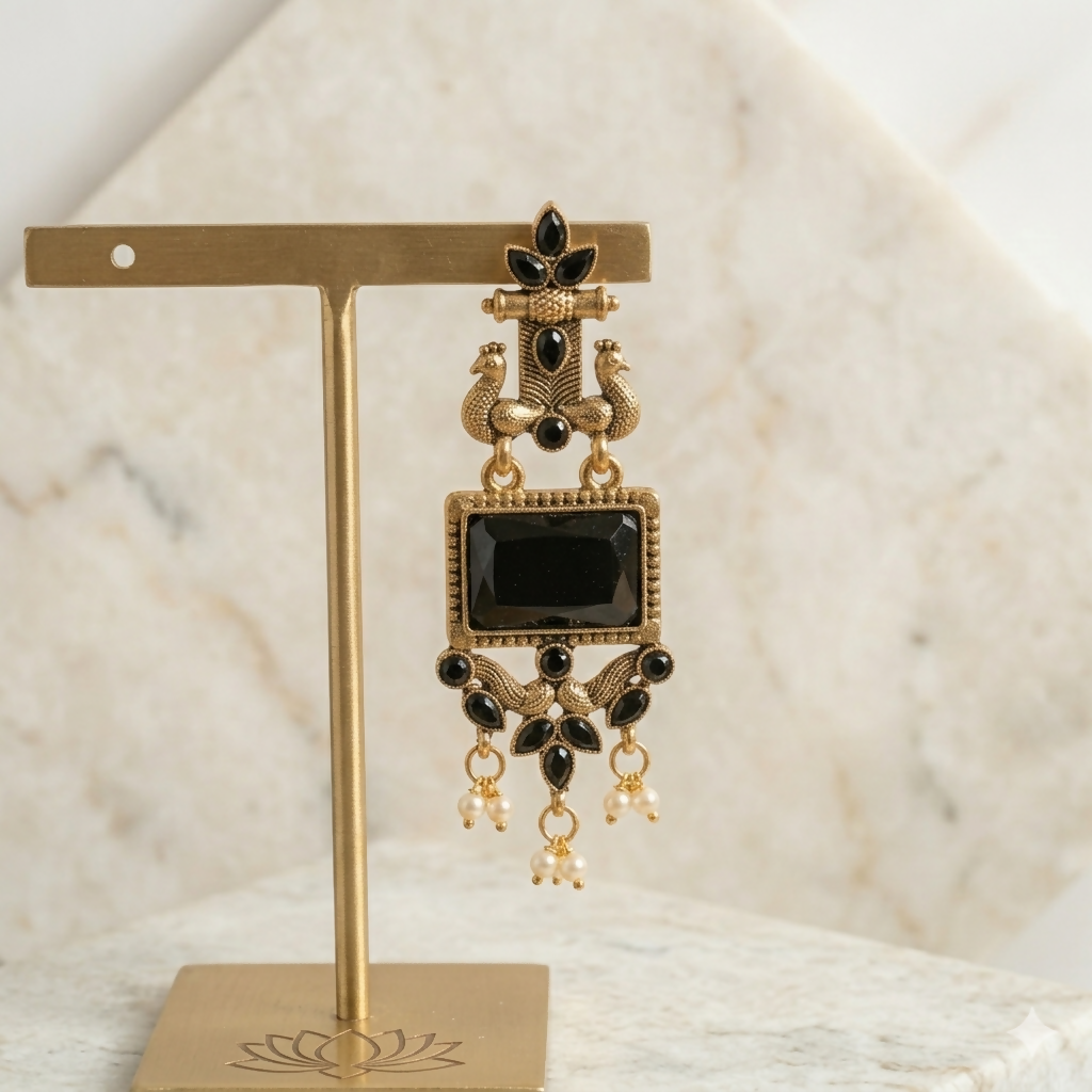 Traditional Pearl Drop Earrings – Elegant Ethnic Jewellery for Weddings