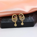 Gold Plated Teardrop Earrings – Elegant Stone Highlights