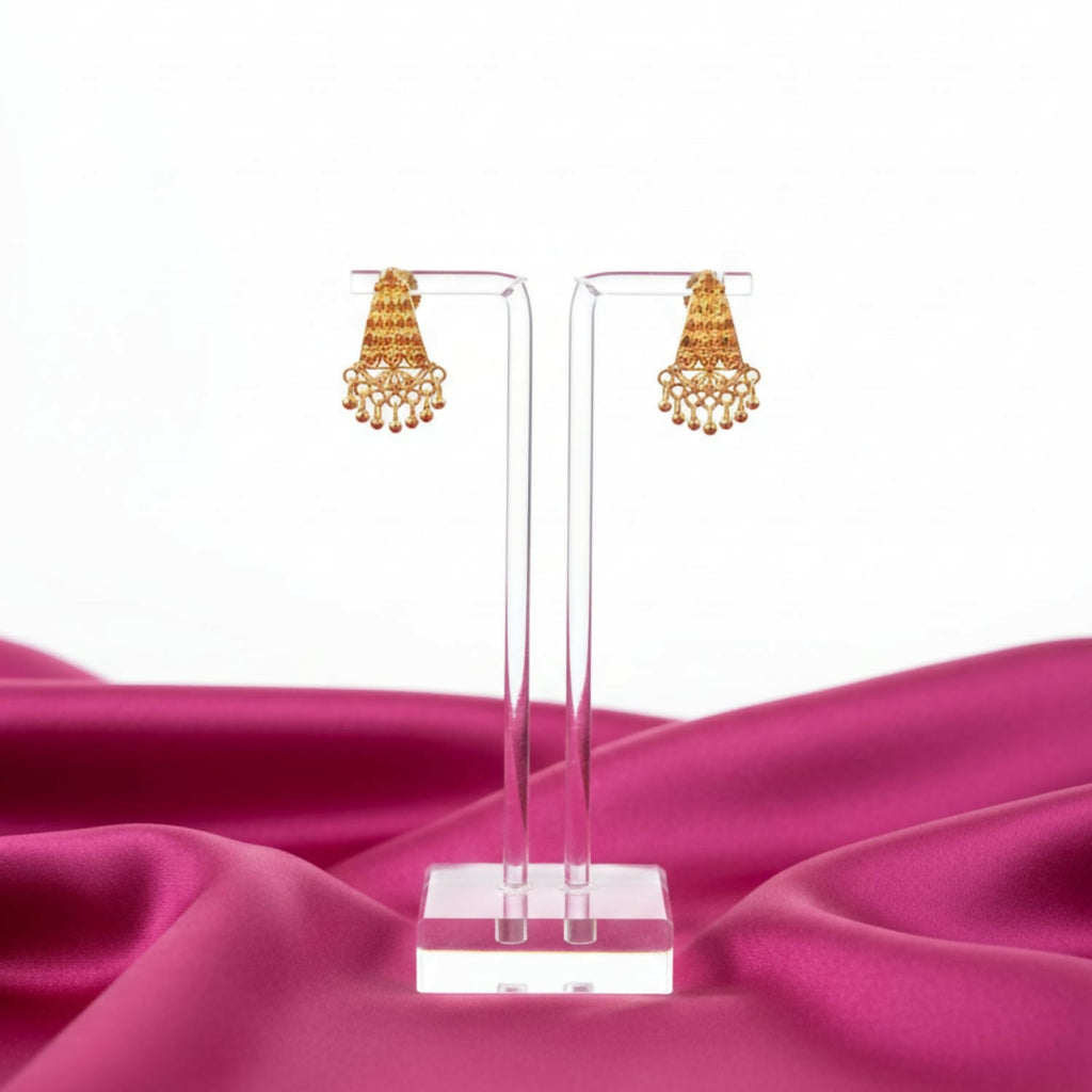 Gold Tone Jhumka Earrings – Traditional Designer Jewellery