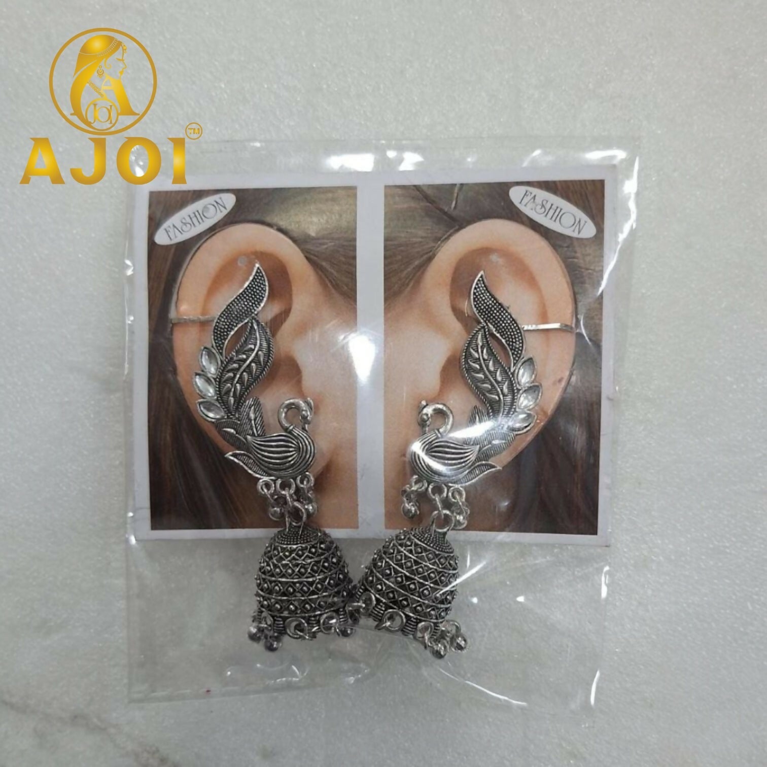 Swan Motif Earrings – Antique Silver Elegance