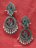 Silver Peacock Earrings – Intricate Antique Silver Design