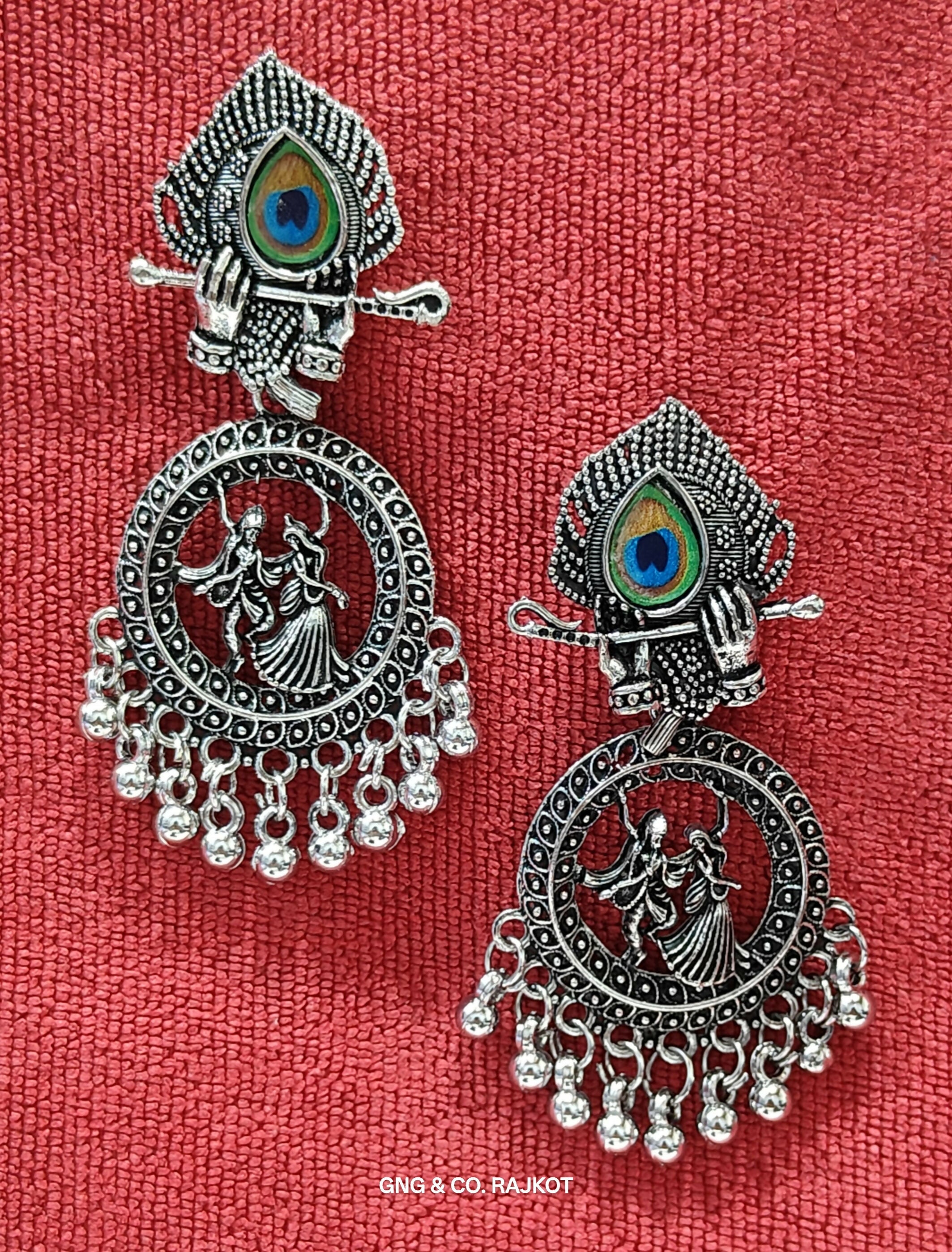 Silver Peacock Earrings – Intricate Antique Silver Design