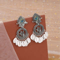 Oxidized Silver Tribal Statement Earrings – Intricate Ethnic Design