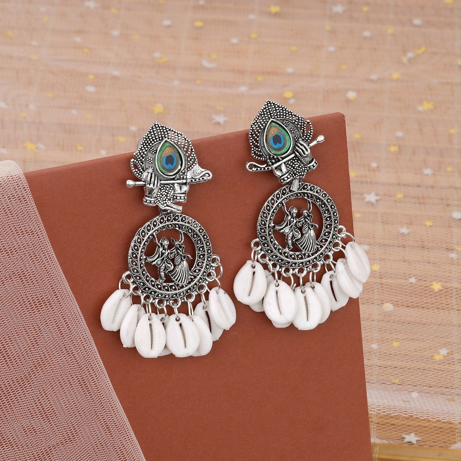 Oxidized Silver Tribal Statement Earrings – Intricate Ethnic Design