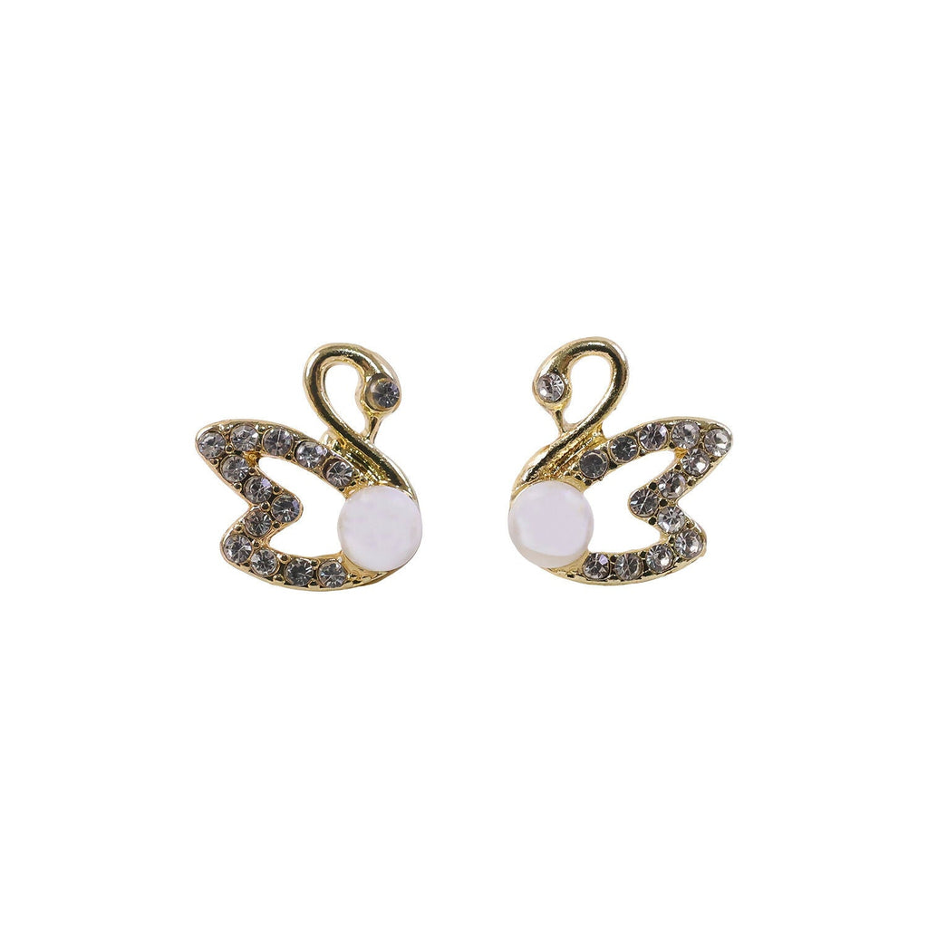 Pearl Butterfly Stud Earrings – Gold Plated Elegant Design | HV
