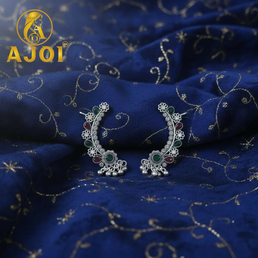 Silver Earrings – Elegant Heritage with Vibrant Gemstones