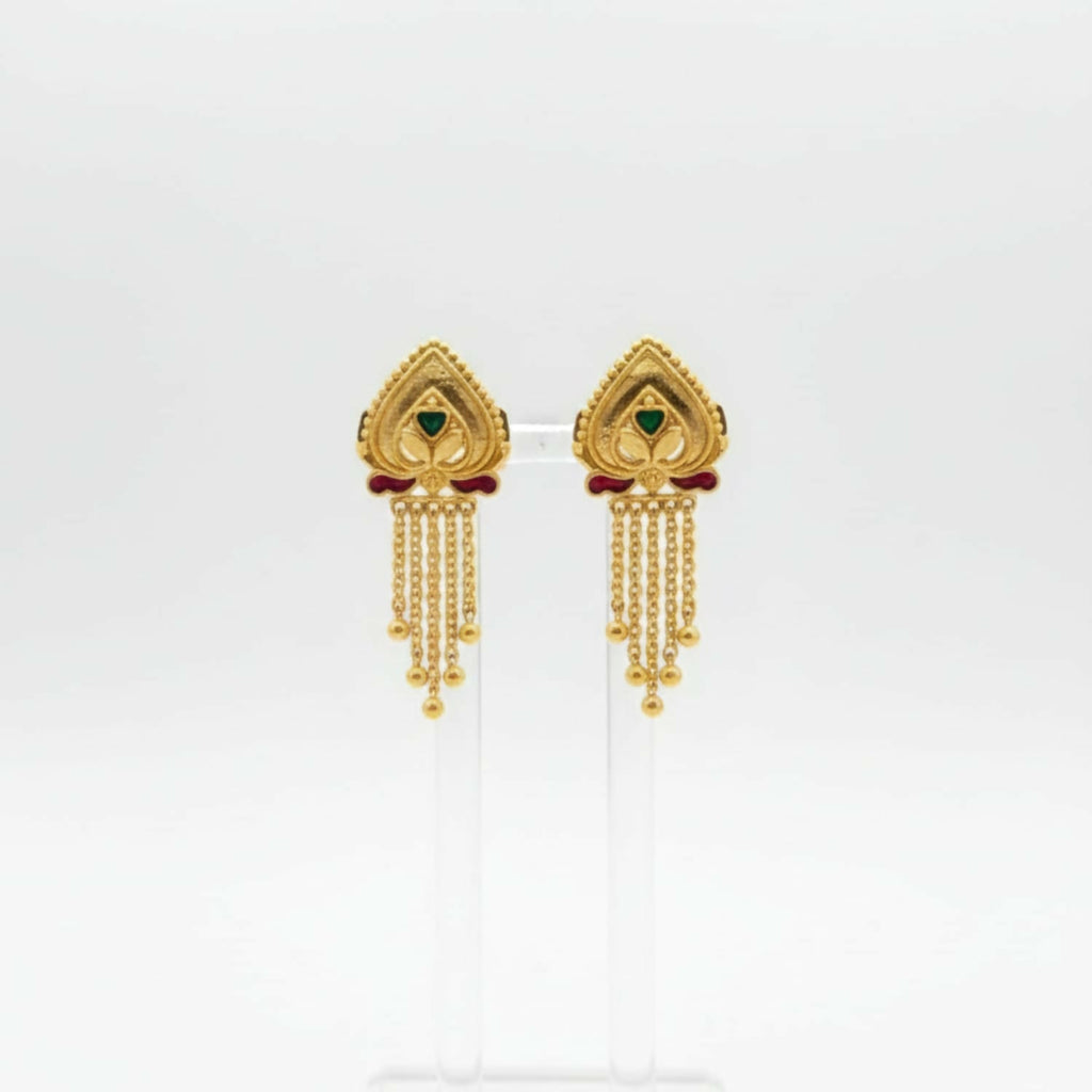 Golden Jhumka Earrings – Traditional Elegant Fancy Jewellery Gift