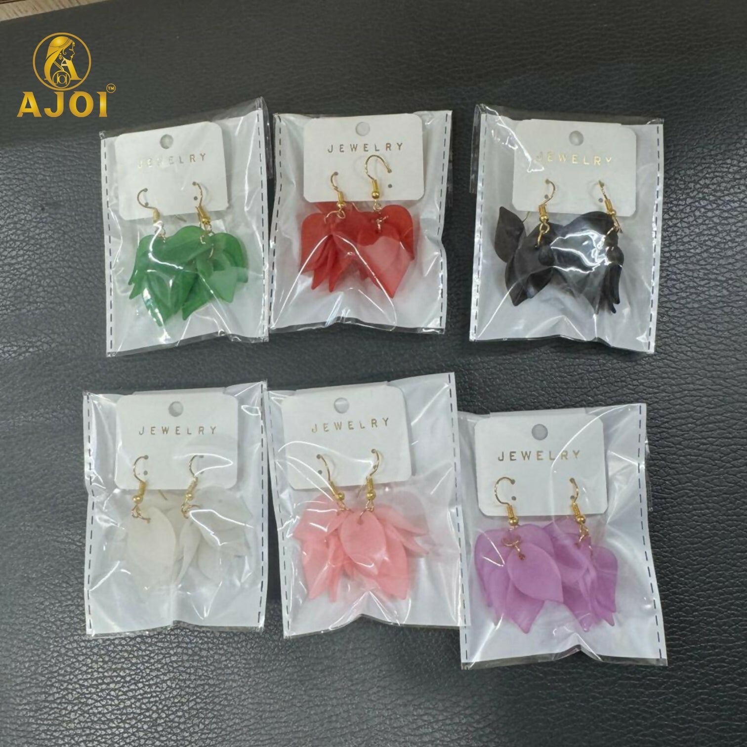 Floral Drop Earrings – Luxury Matte Finish Statement Pack of 6