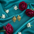 Gold-Plated Jhumka Earrings – Elegant Mina Work & Bell Drop