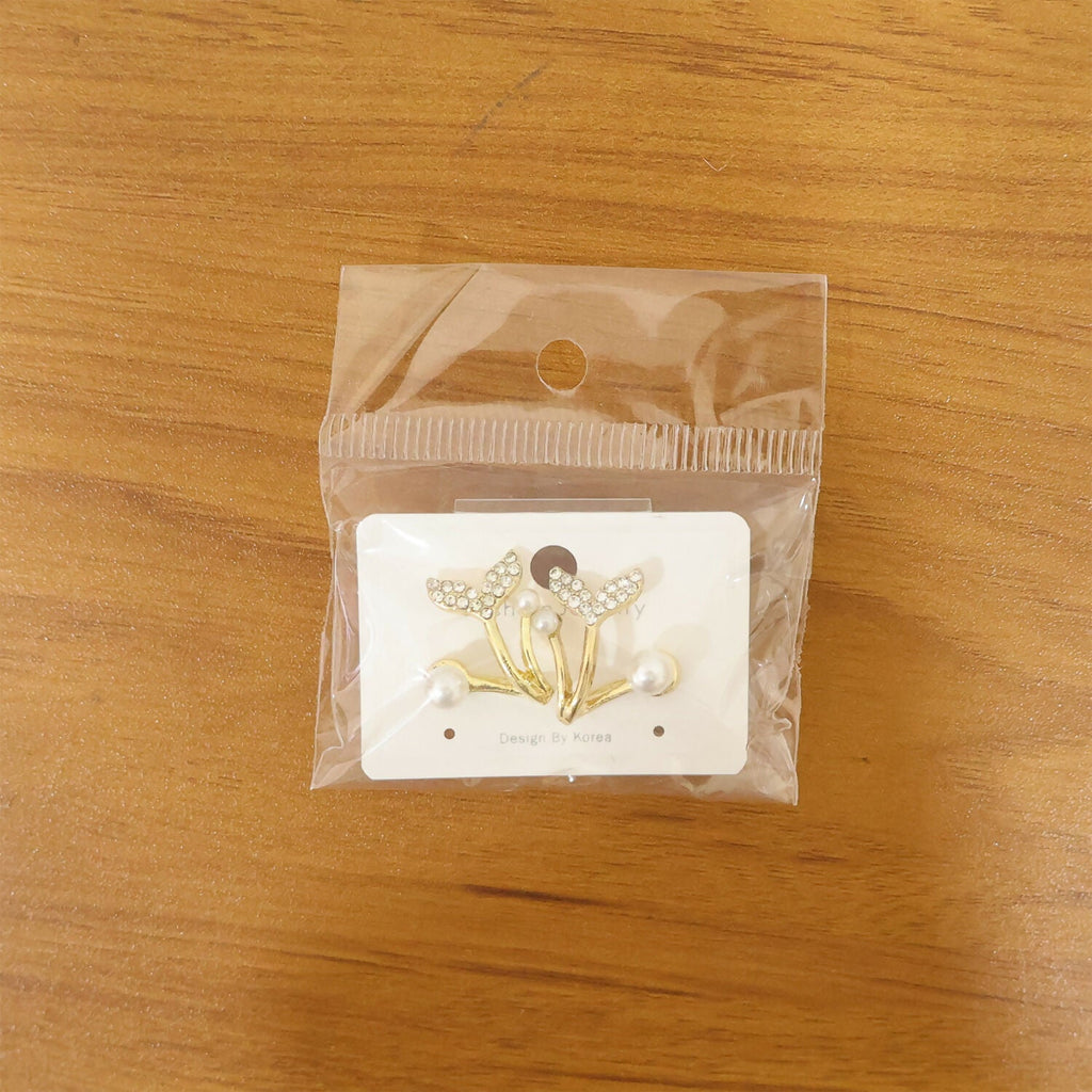 Mermaid Tail Pearl Stud Earrings – Elegant Korean Style Jewelry