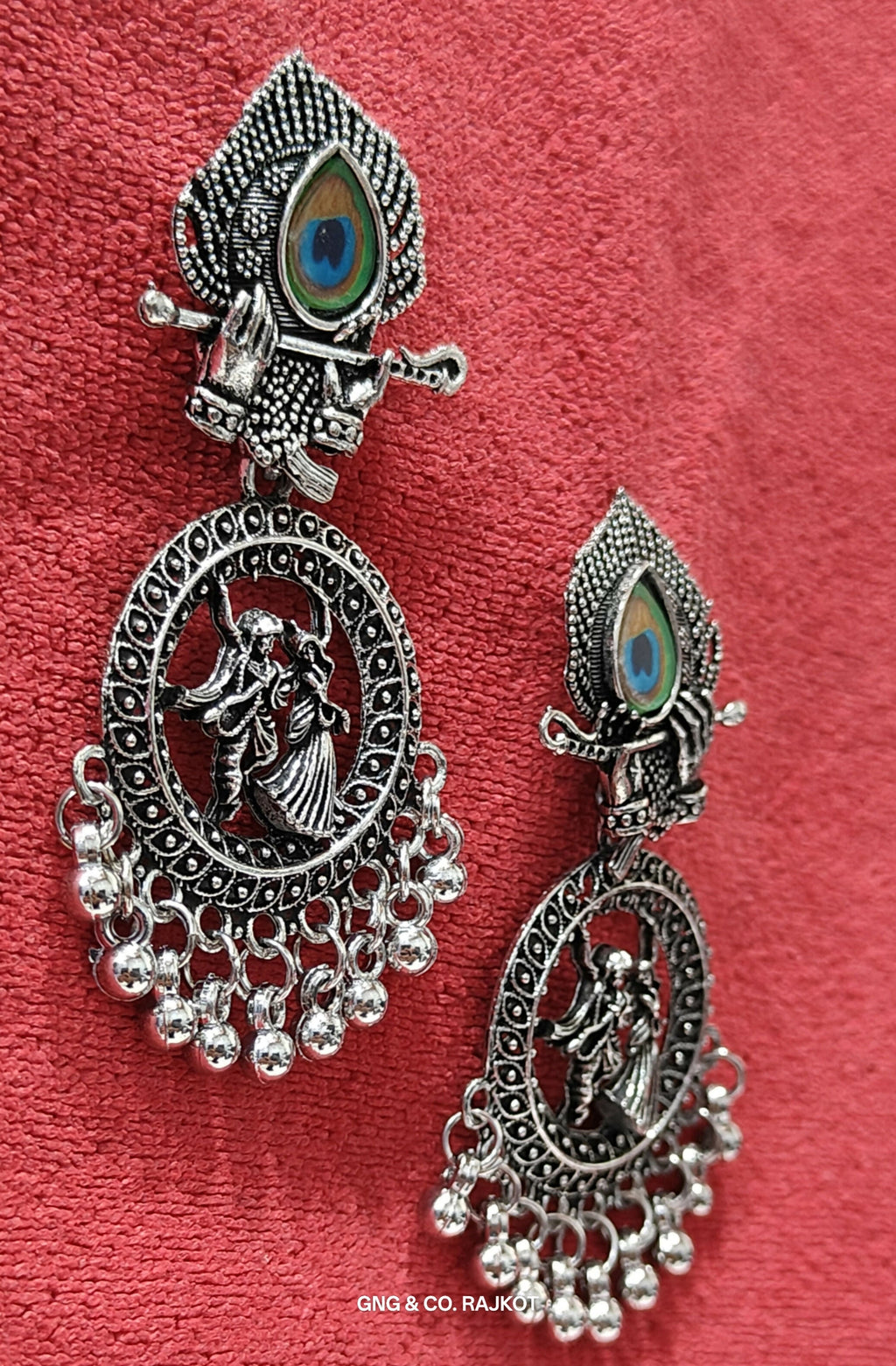 Silver Peacock Earrings – Intricate Antique Silver Design