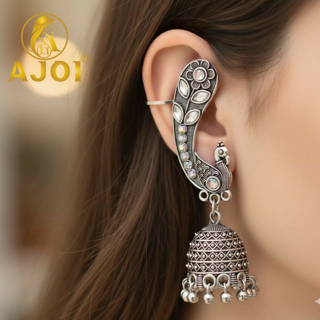 Peacock Earrings – Opulent Floral Dome Jhumkas for Weddings