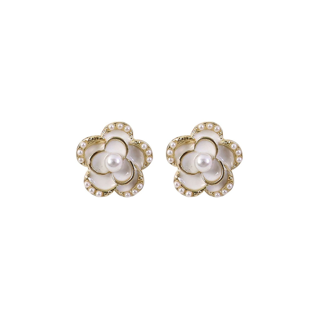 Pearl Heart Drop Earrings – Elegant Korean Style for Women