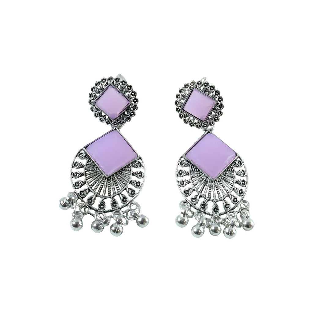 Oxidized Silver Plated Dangle Earrings – Traditional Indian Charm