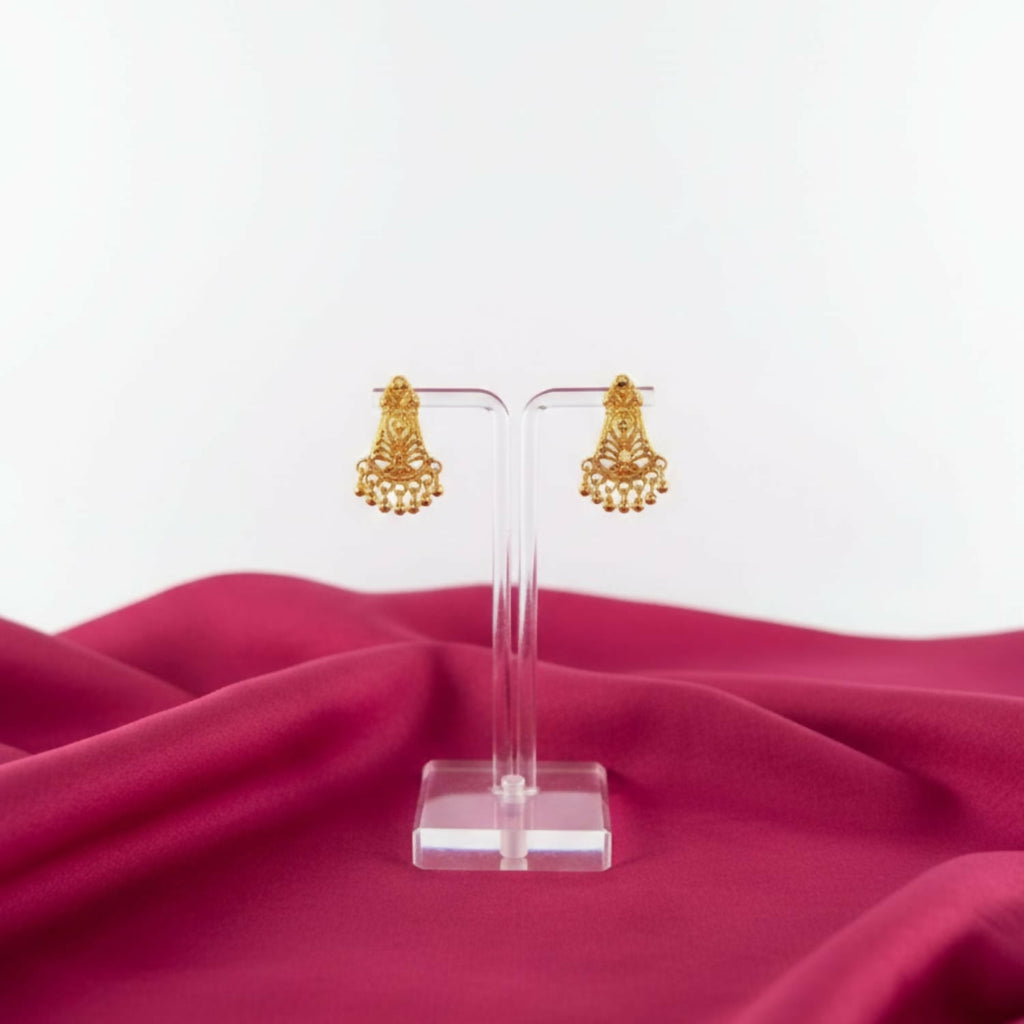 Golden Jhumka Earrings – Elegant Traditional Indian Jewellery