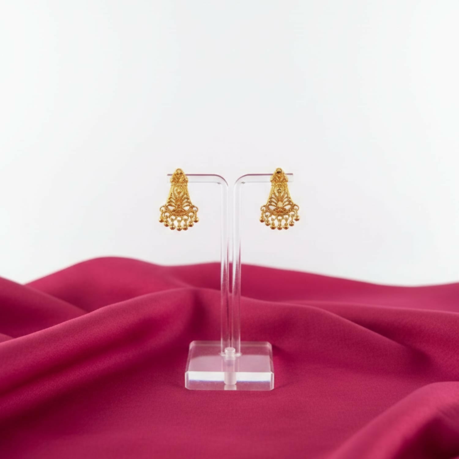 Golden Jhumka Earrings – Elegant Traditional Indian Jewellery