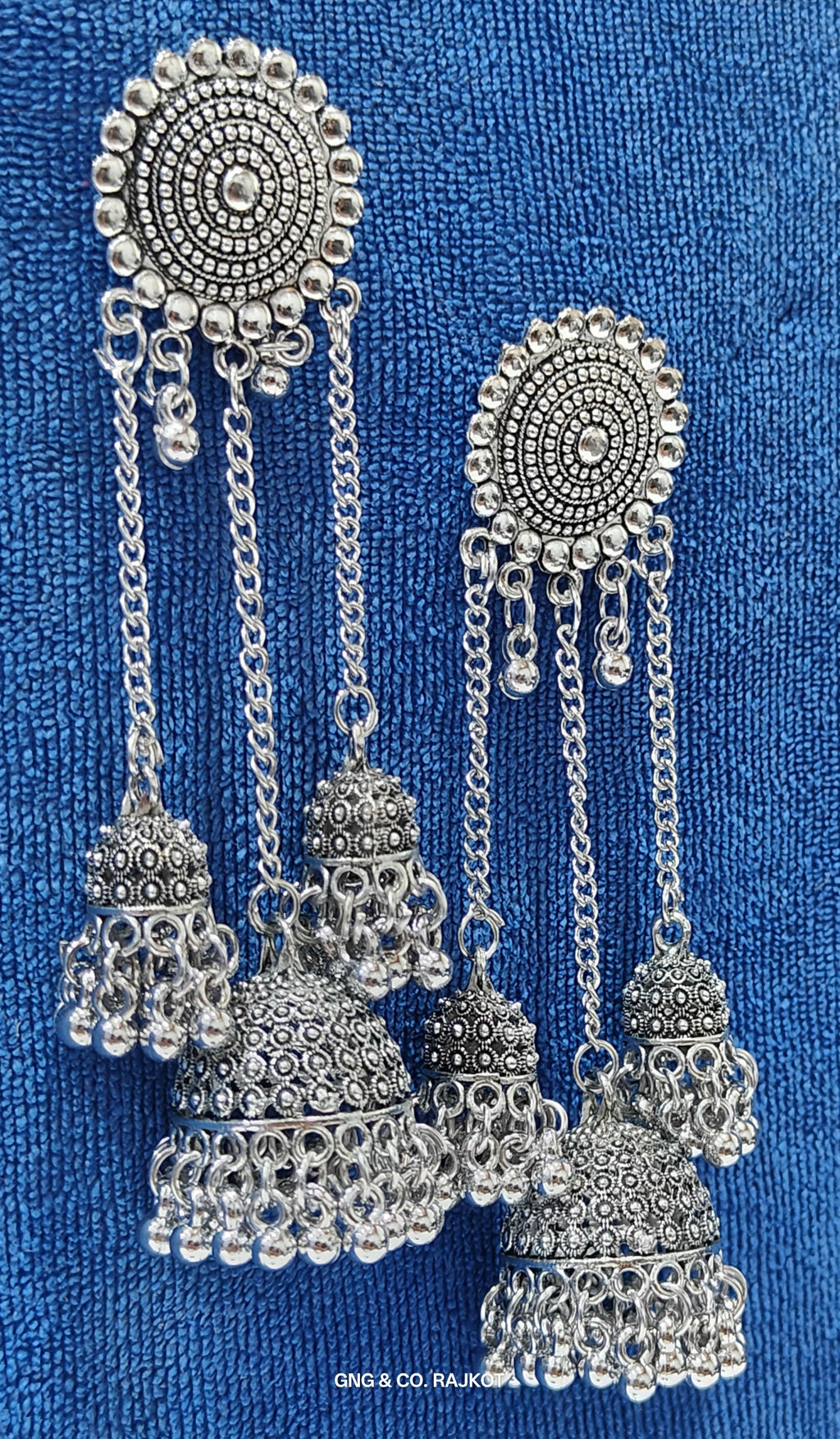 Silver Jhumka Earrings – Traditional Oxidized Design