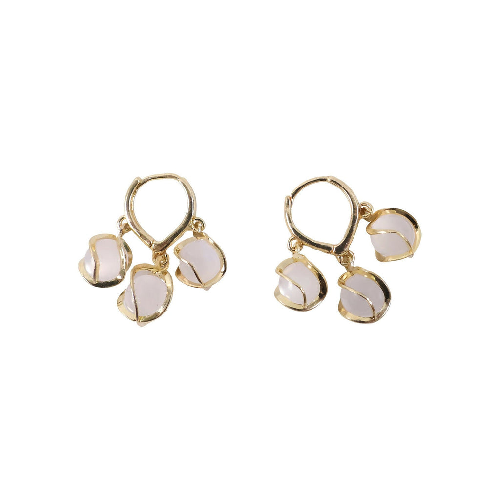 Opal Hoop Earrings – Gold Plated & Lightweight for Women