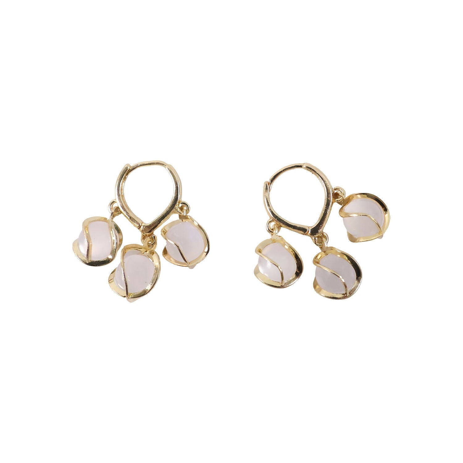 Opal Hoop Earrings – Gold Plated & Lightweight for Women