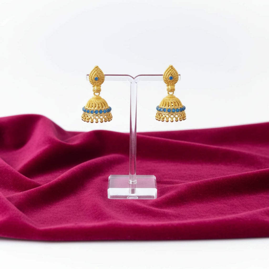 Golden Jhumka Earrings – Elegant Ethnic & Festive Statement