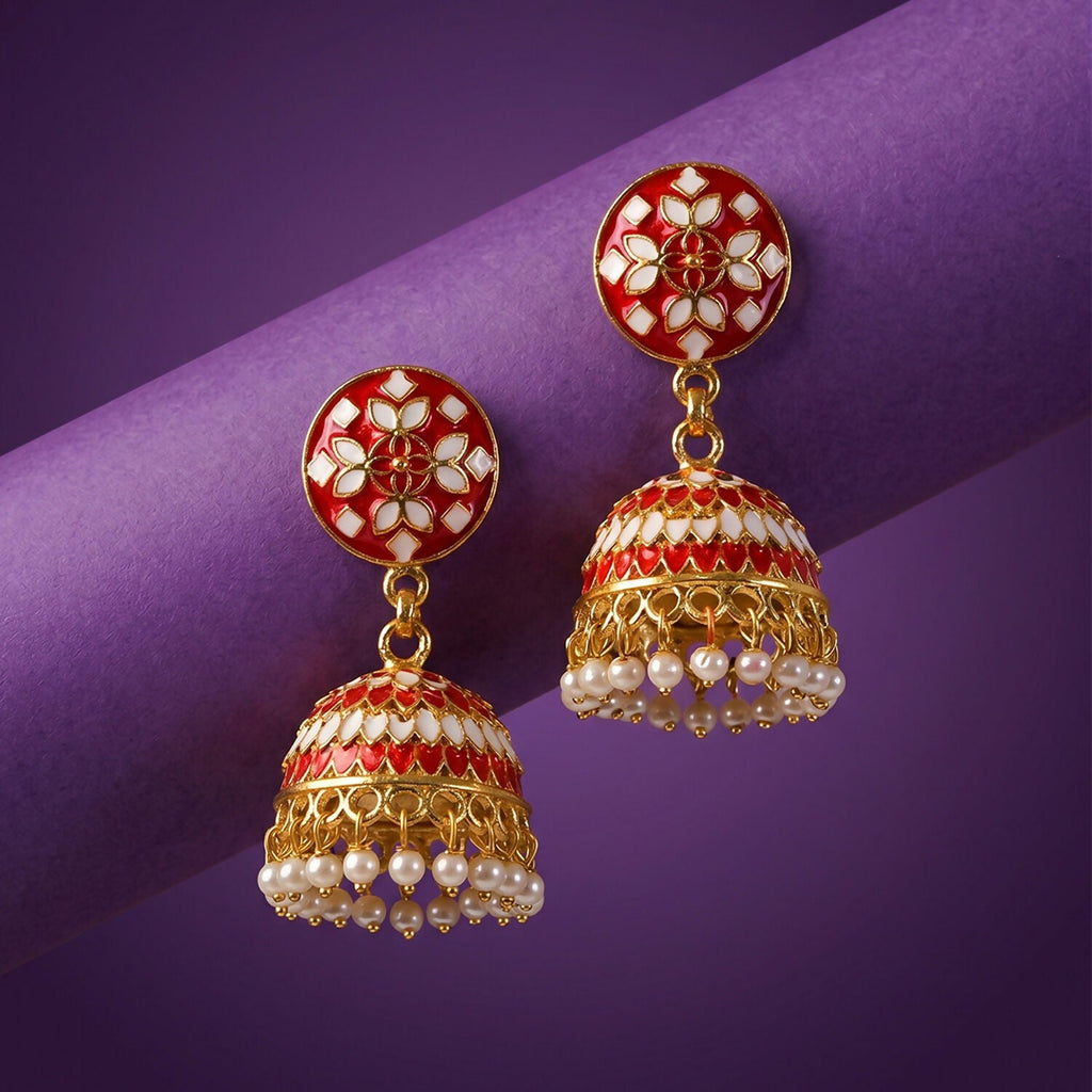 Jhumka Earrings – Elegant Pearl Bead Detailing for Festive Looks