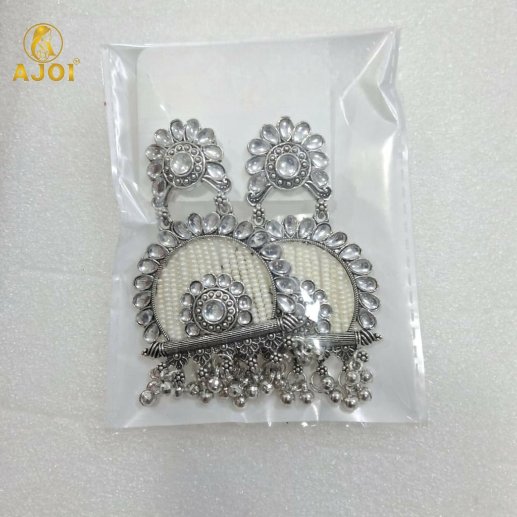 Oxidized Silver Jeco Chandbali Earrings – Elegant Traditional Jewelry
