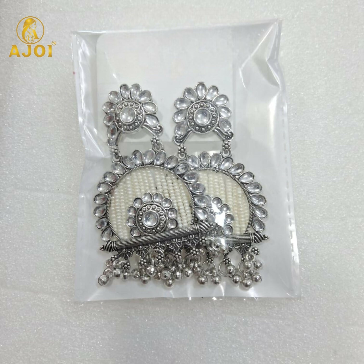 Oxidized Silver Jeco Chandbali Earrings – Elegant Traditional Jewelry
