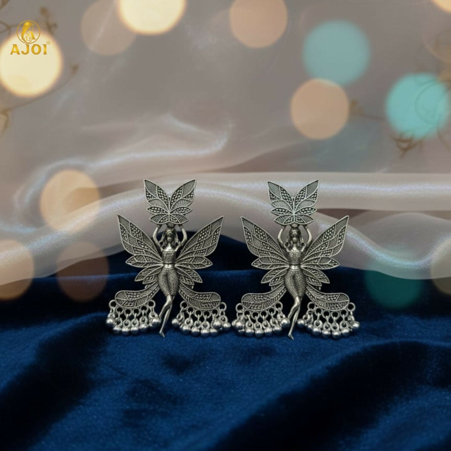 Fairy Wing Oxidized Silver Earrings – Lightweight Statement Design