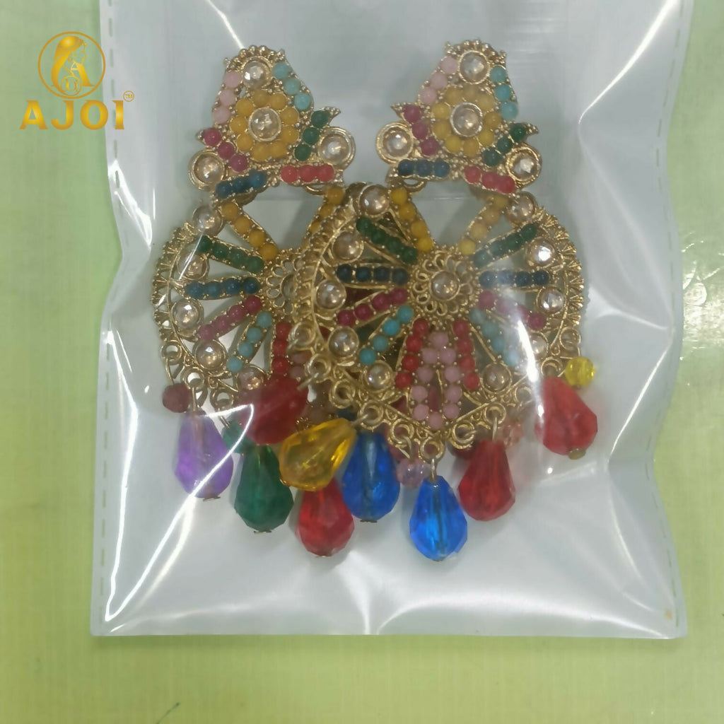Multicolor Teardrop Hanging Earrings – Handcrafted Statement Jewelry