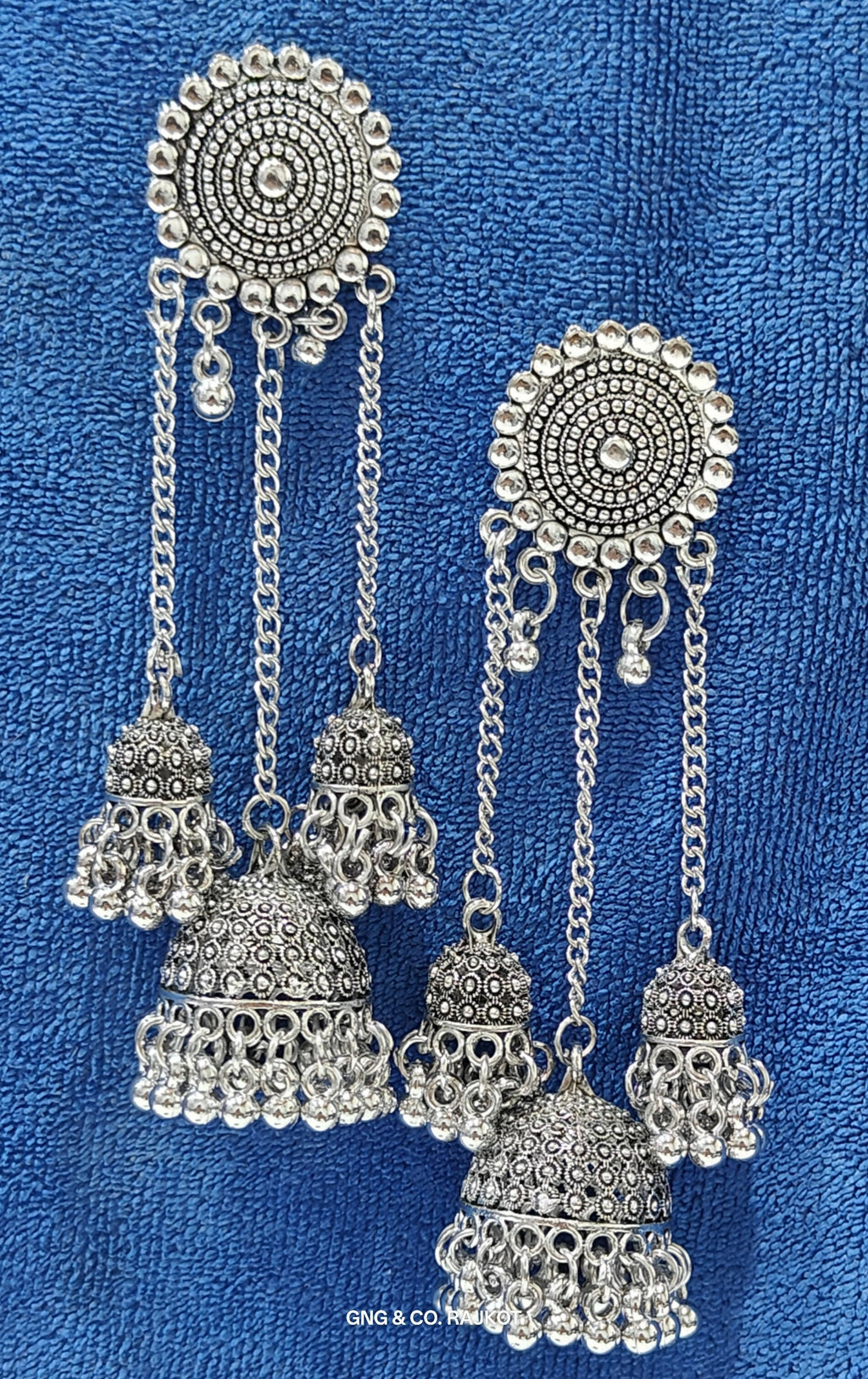 Silver Jhumka Earrings – Traditional Oxidized Design