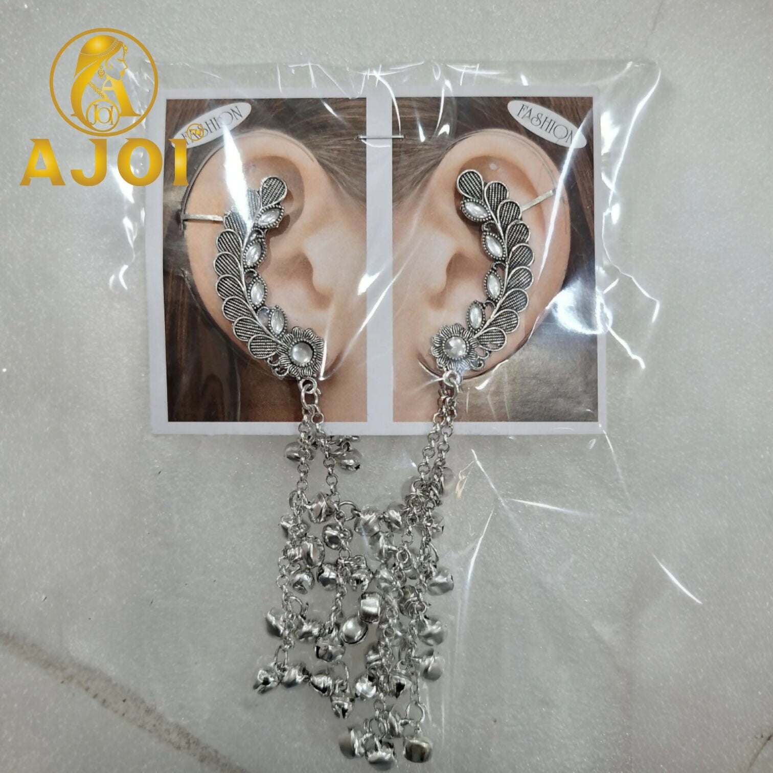 Silver Kasmiri Leaf Cascade Earrings – Elegant Handmade Design