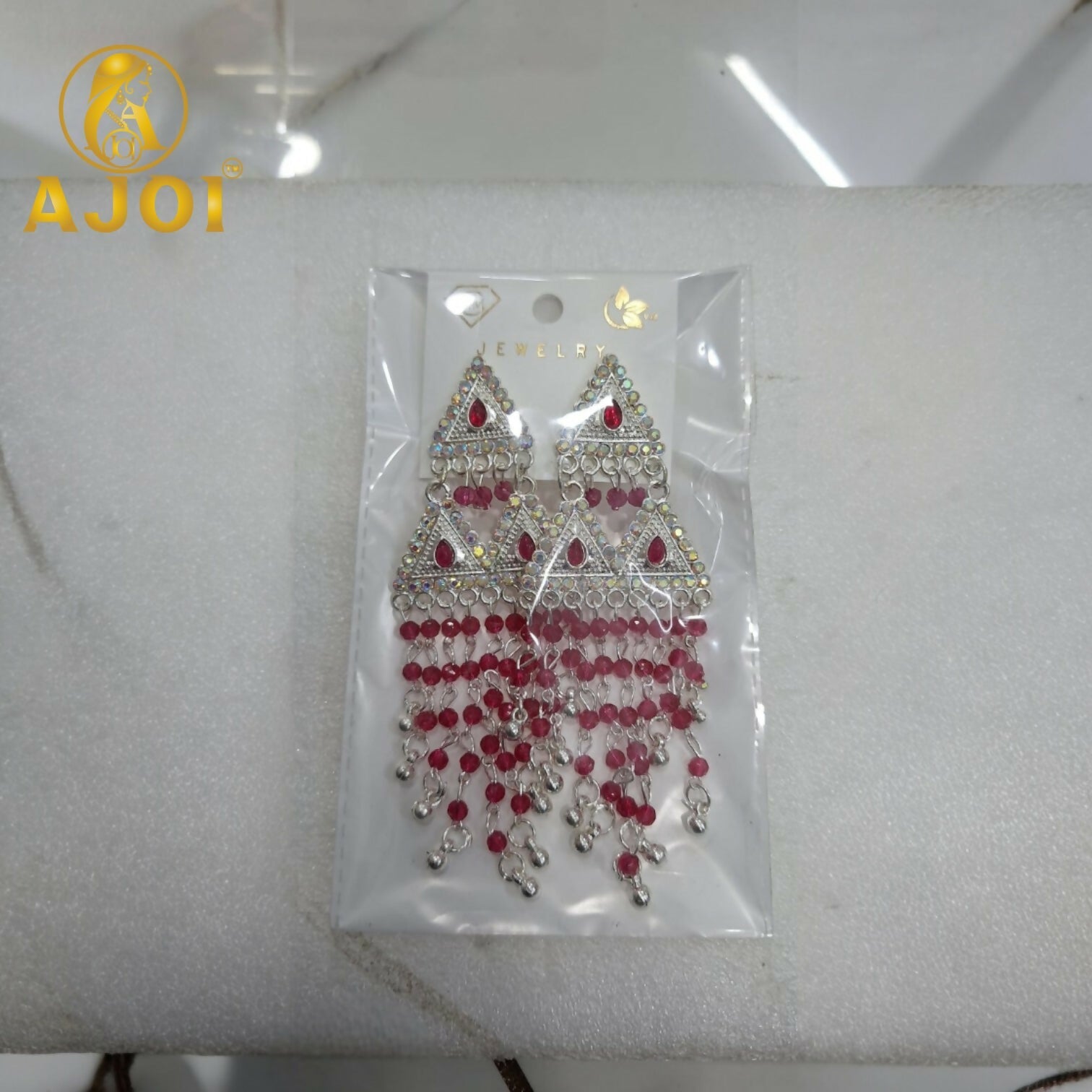 Ruby Drop Silver Earrings – Ethnic Designer Statement Tassels