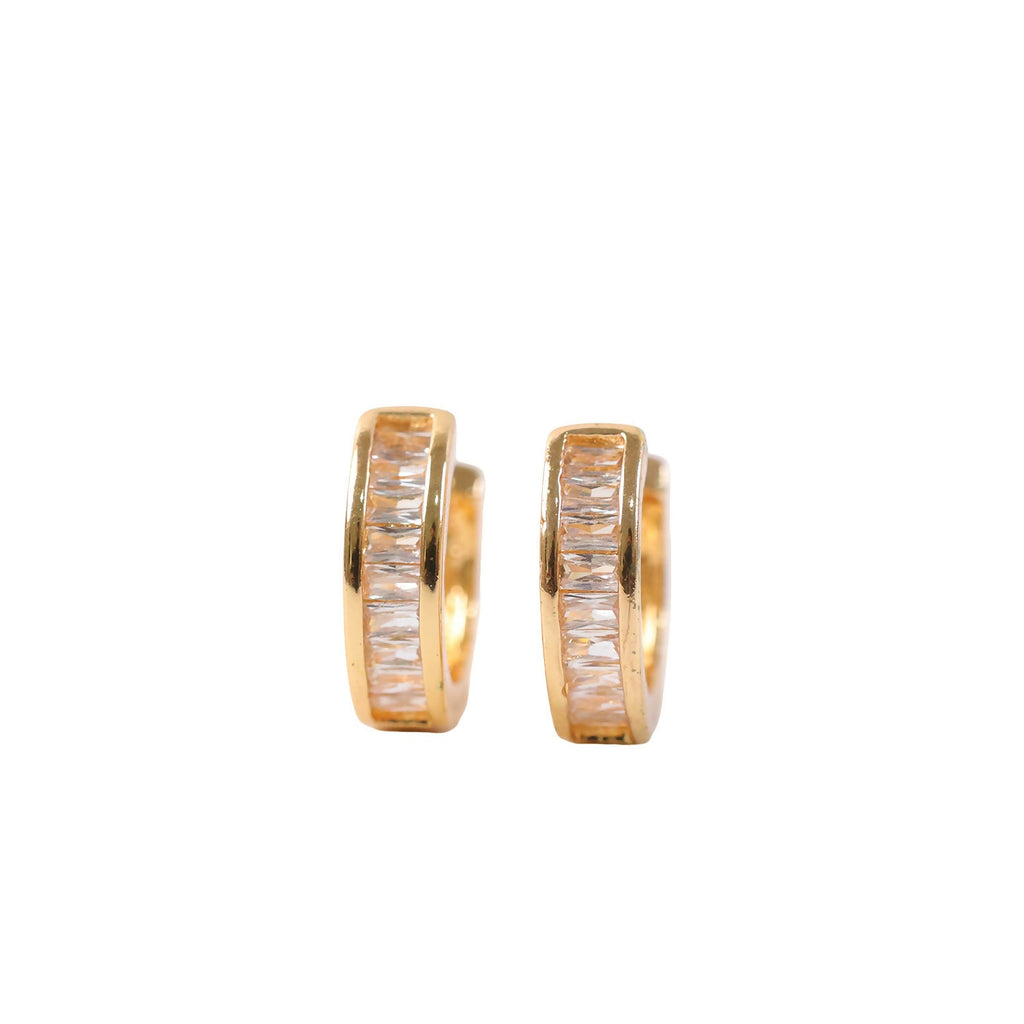 Crystal Studded Hoop Earrings – Elegant Lightweight Design