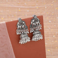 Elephant Jhumka Earrings – Traditional Silver Finish for Ethnic Wear