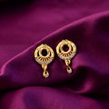 Circular Drop Earrings with Crystal Accents – Elegant Party Wear