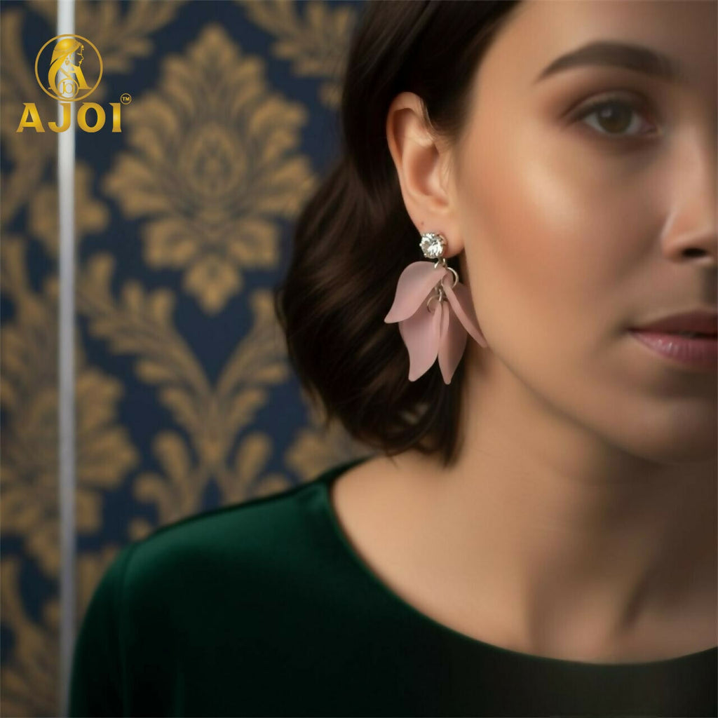 Floral Petal Drop Earrings – Lightweight Elegant Statement Jewelry