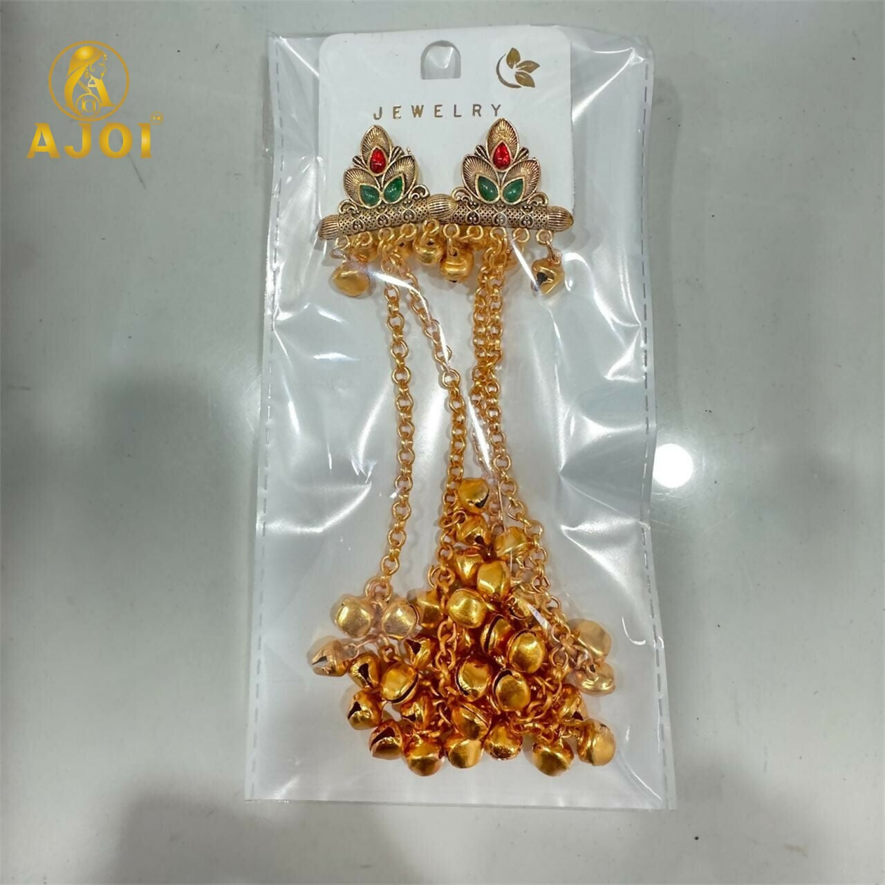 Kashmiri Long Chain Ghungroo Earrings – Elegant Festive Jewellery