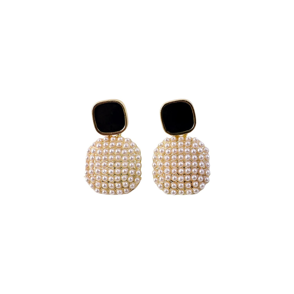 Black Pearl Drop Earrings – Elegant Statement Jewellery for Women