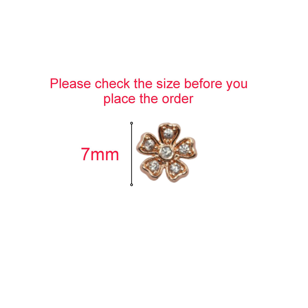 Rose Gold Flower Stud Earrings – Sparkling Cubic Zirconia Bloom