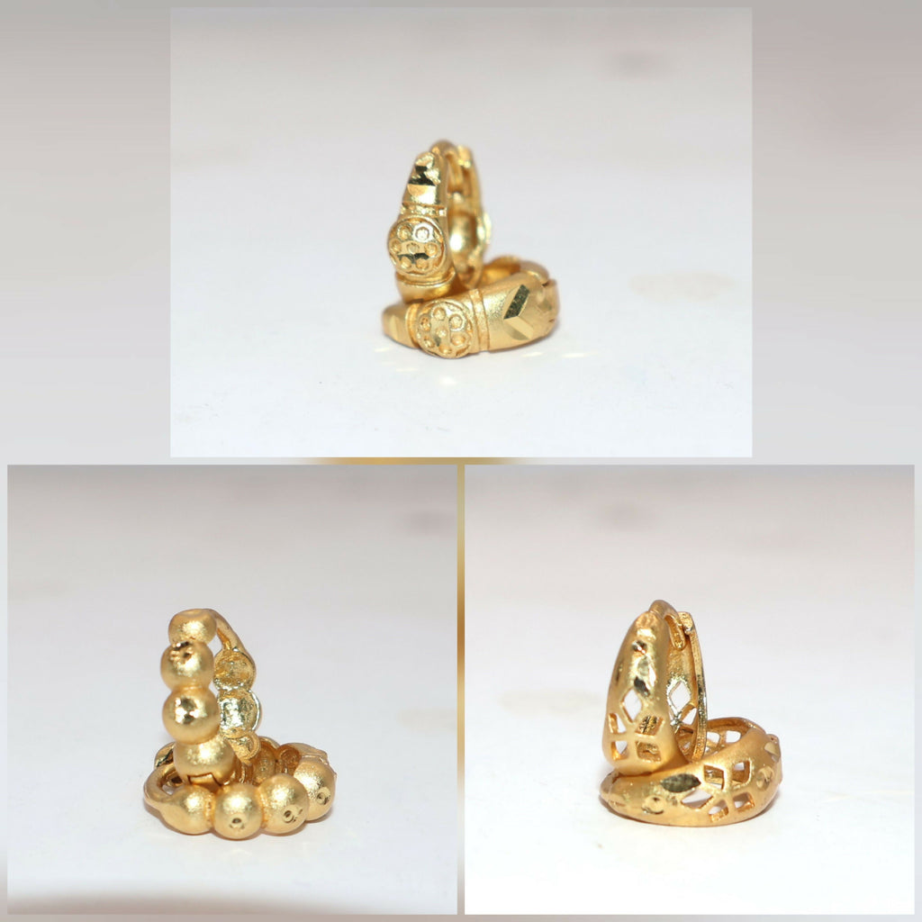 Gold Bali Earrings – Elegant 22K AD Bali Design Combo Pack of 3