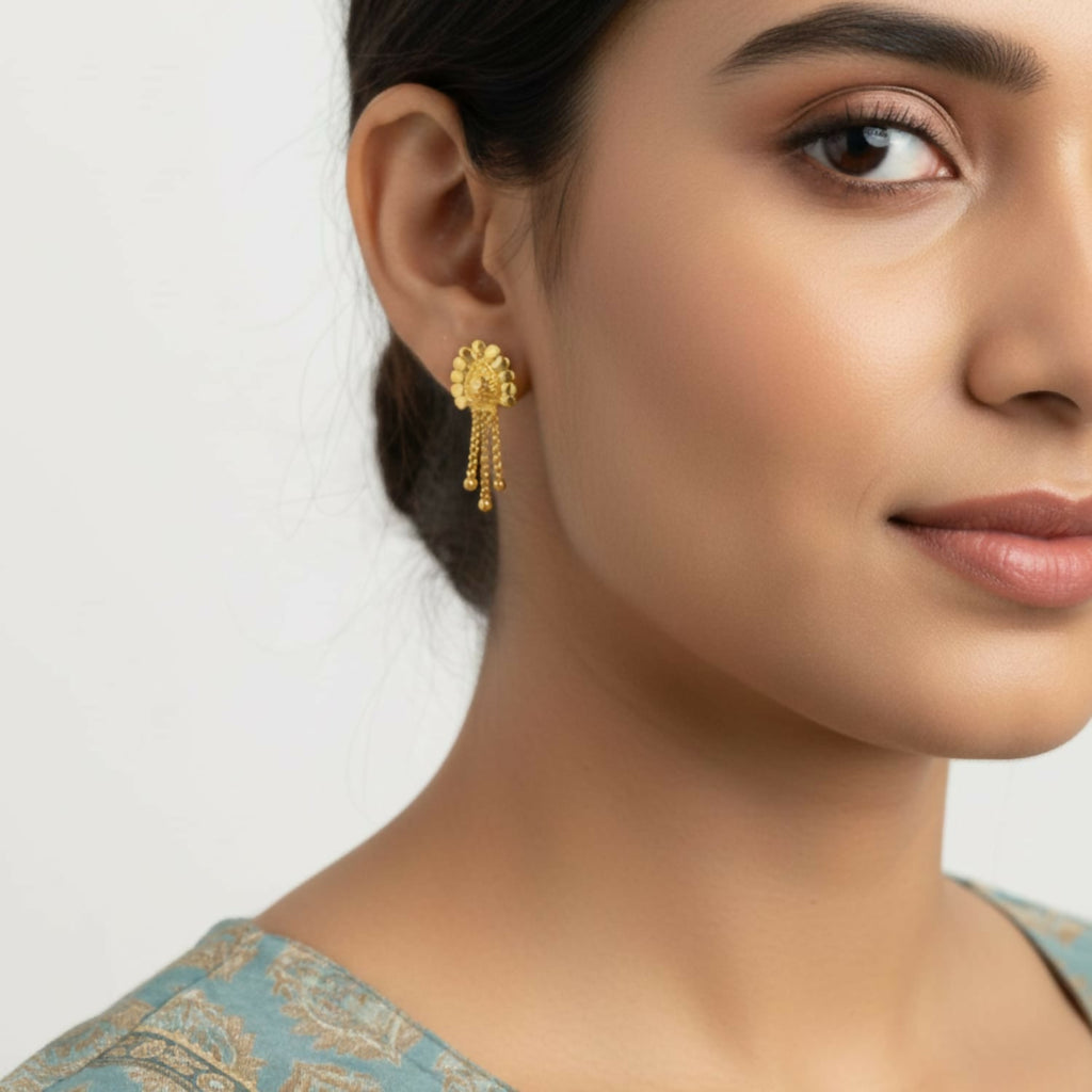Golden Jhumka Earrings for Women – Traditional Stylish Gift