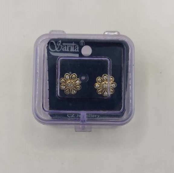Gold Plated Floral Stud Earrings – Elegant Everyday Wear