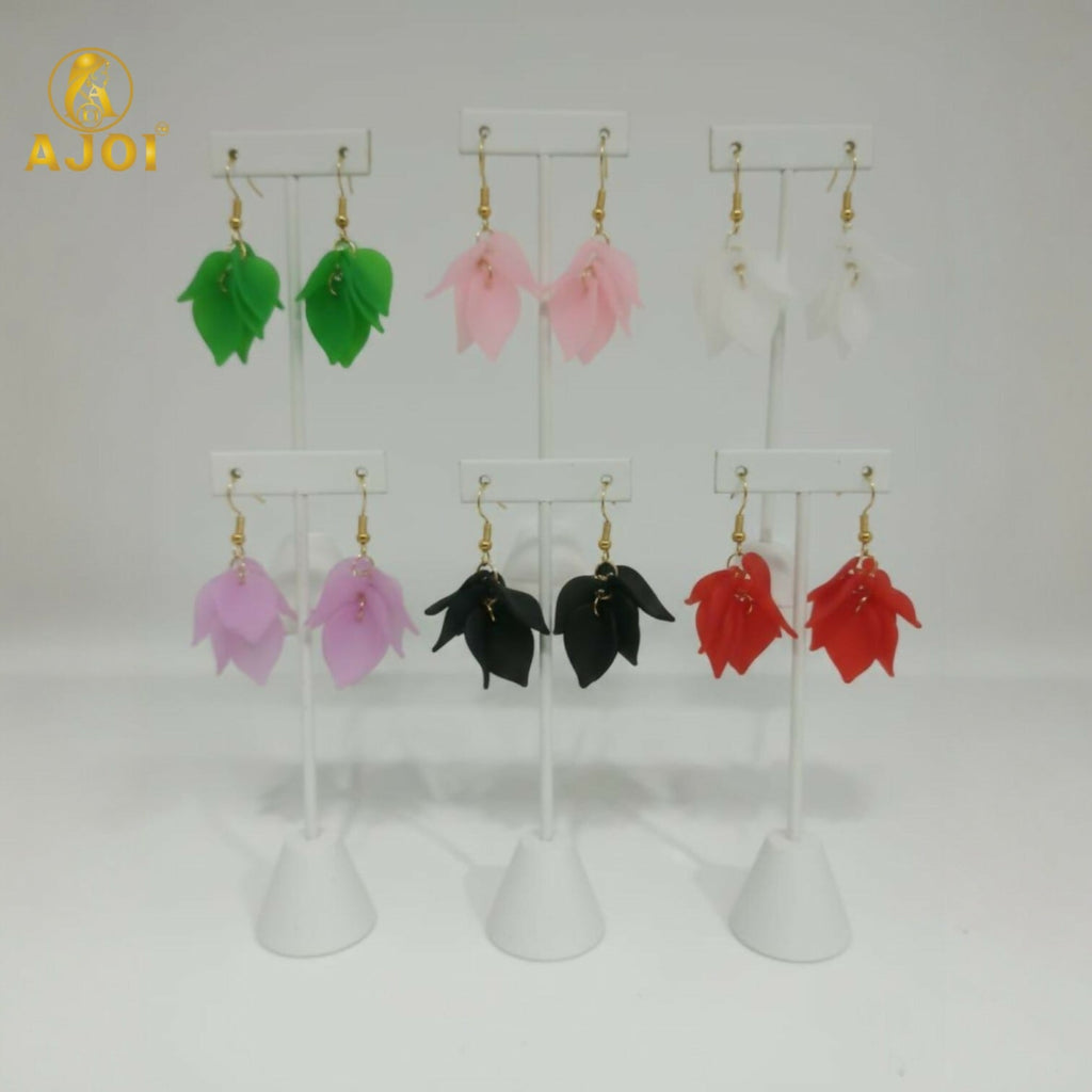 Floral Drop Earrings – Luxury Matte Finish Statement Pack of 6