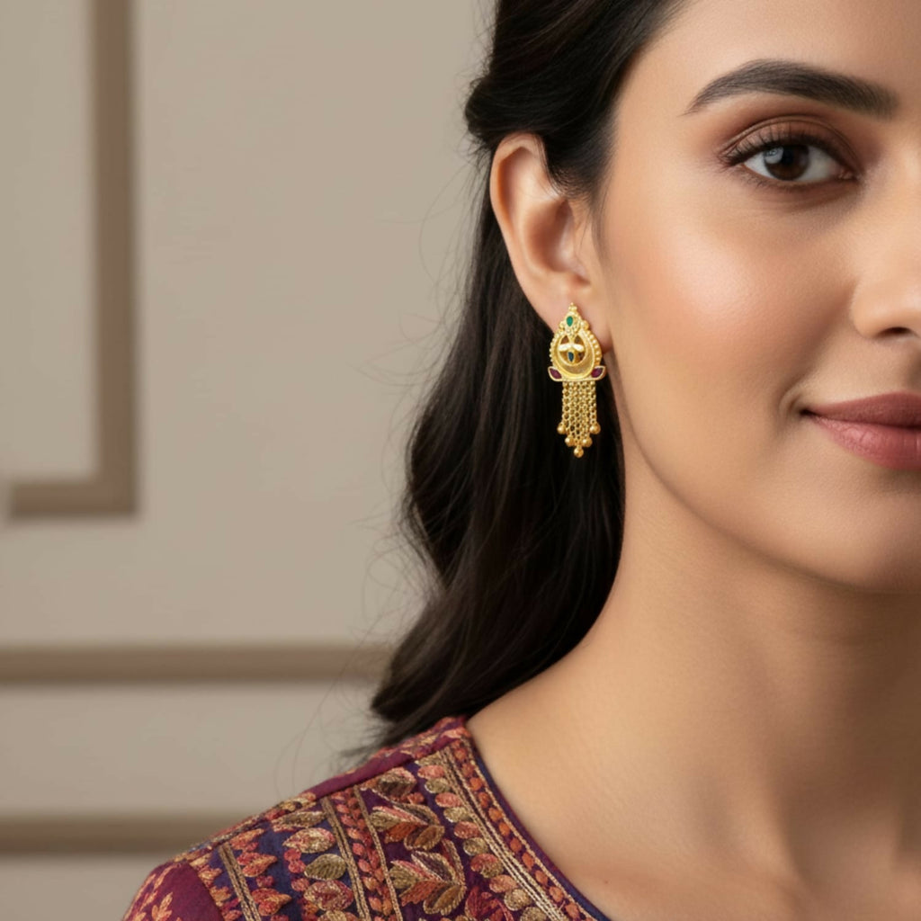 Gold Plated Jhumka Earrings – Elegant Traditional Jewellery for Women