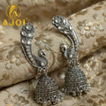 Peacock Earrings – Opulent Floral Dome Jhumkas for Weddings